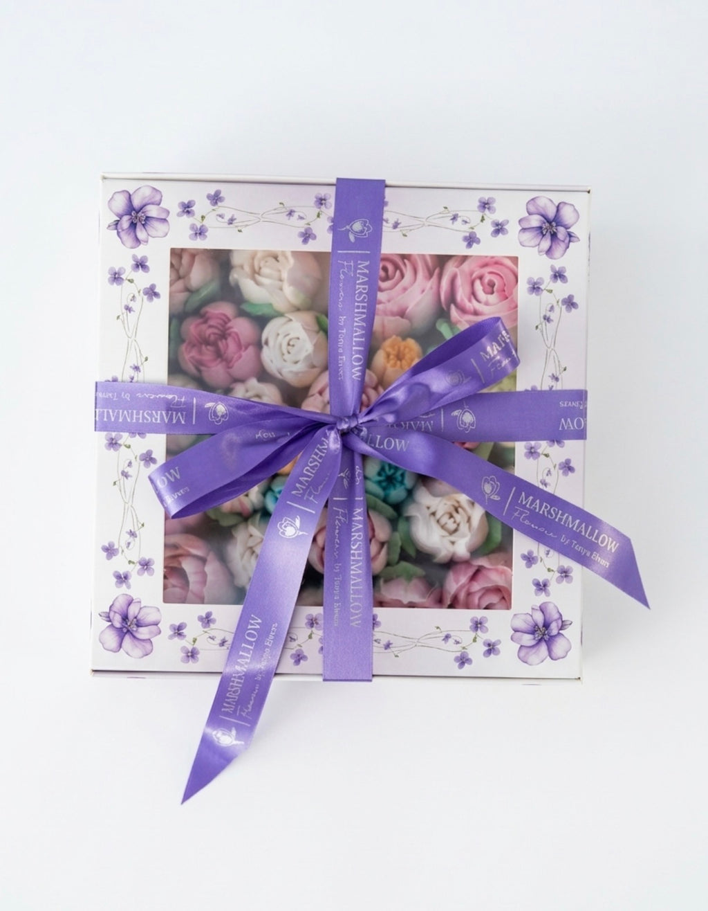 M size floral box purple