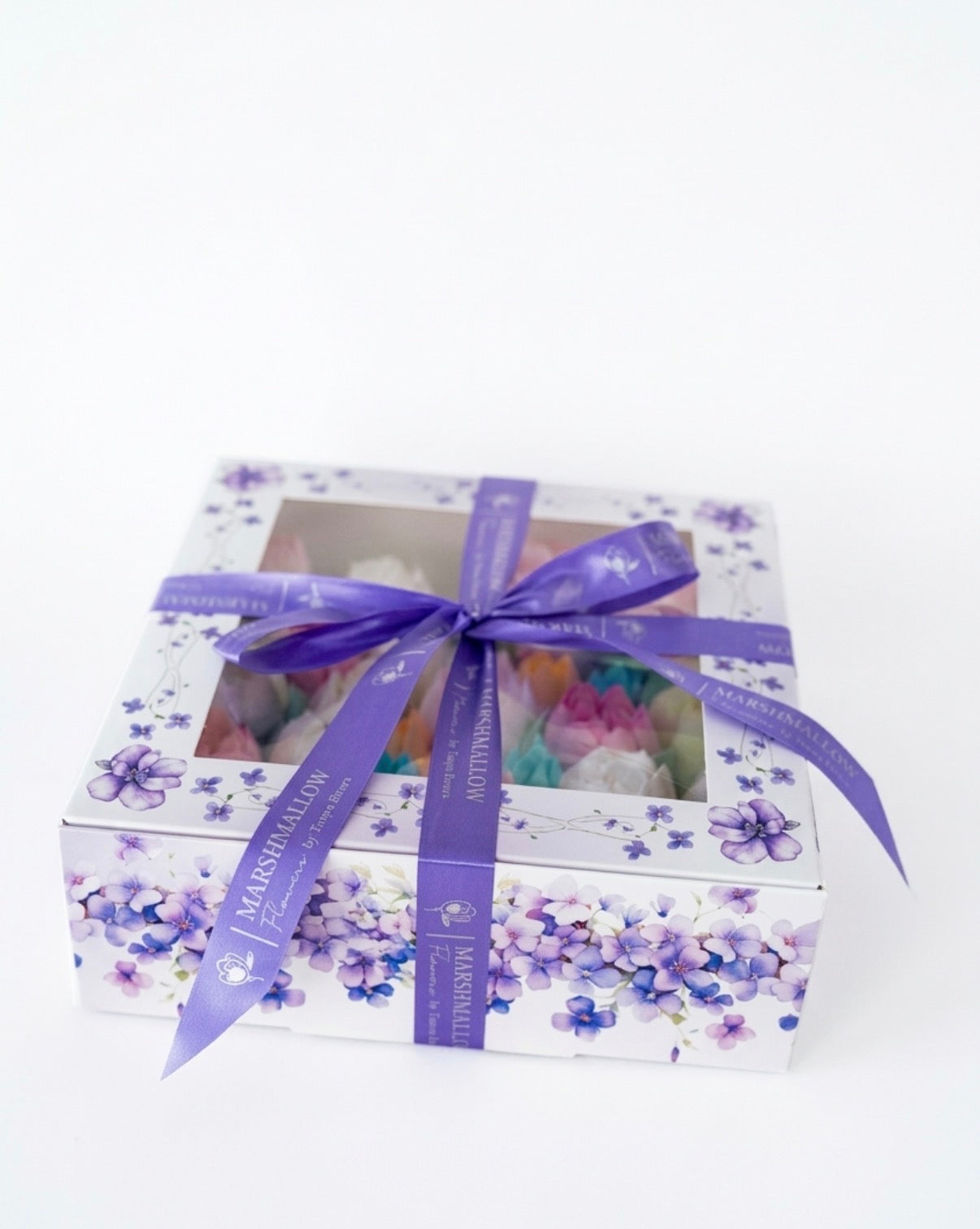 M size floral box purple