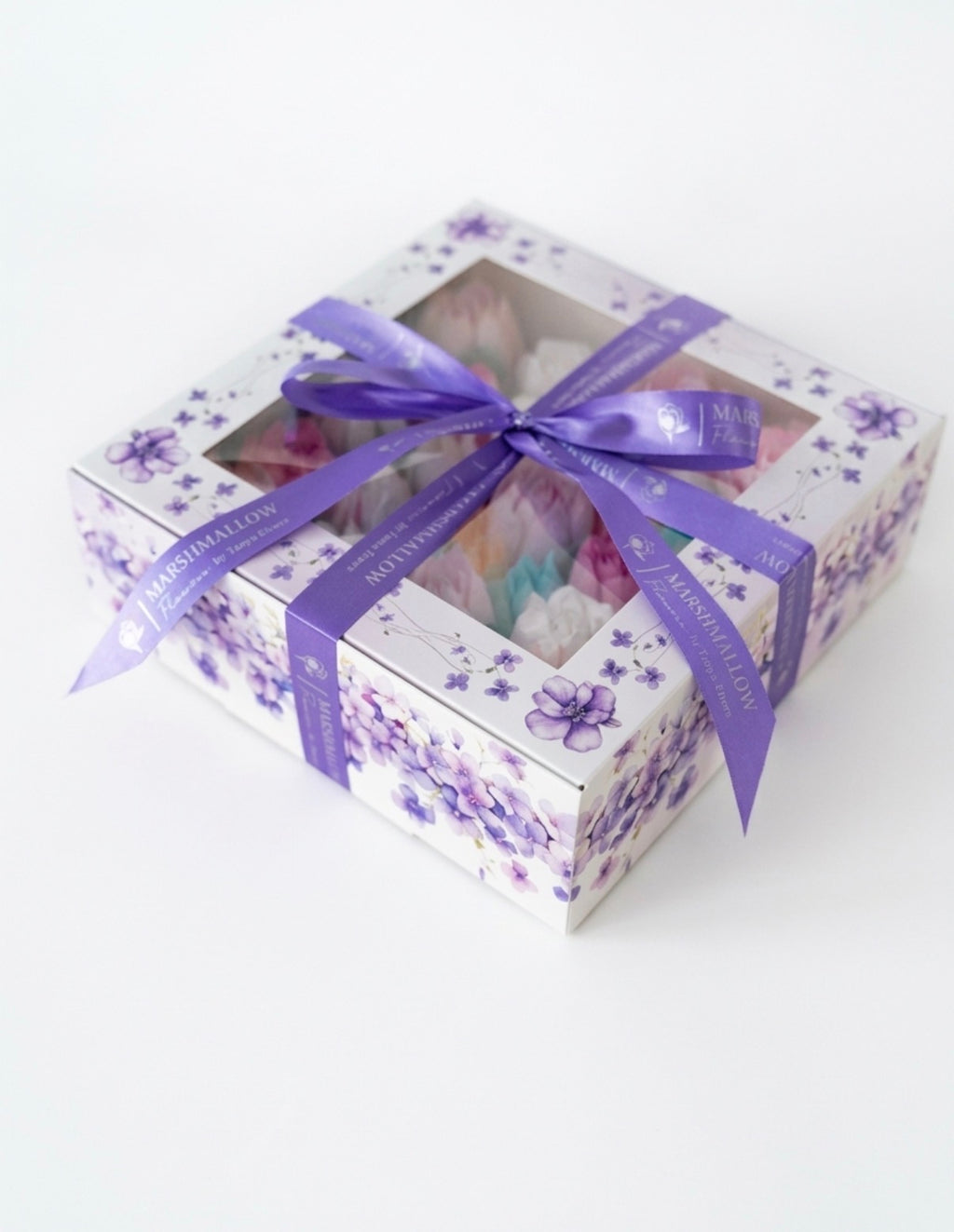 M size floral box purple